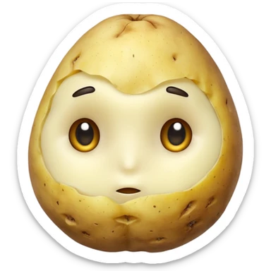 peeled potato vegetable frontal view sticker