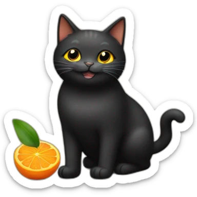 Black Cat anda Orange Cat being happy sticker