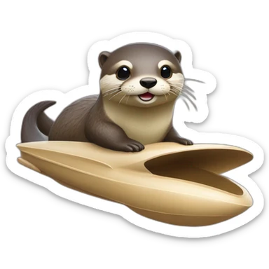 Une loutre sur une soucoupe volante  sticker