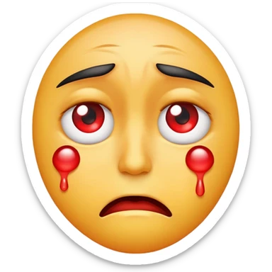 A emoji that looks like it was hit with the most gut wrenching text ever sticker