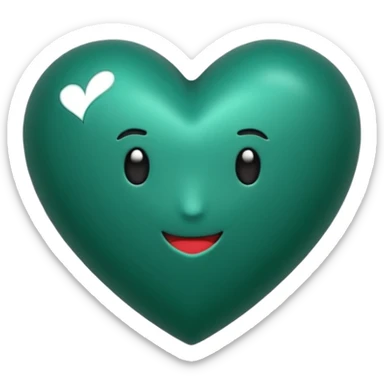 Corazón turquesas oscuro, más oscuro tirando a. Verde  sticker
