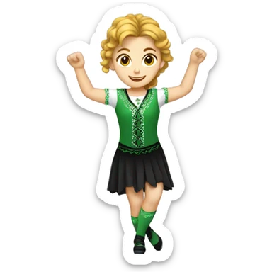 girl irish step dancing sticker