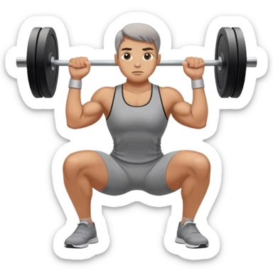 grey clothes athlete weighted squats sticker