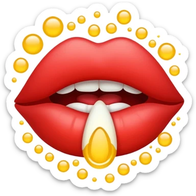 Lips blowing glowing pollen sticker