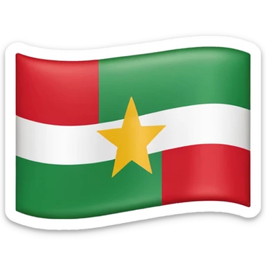 Suriname flag with the star on the left side sticker