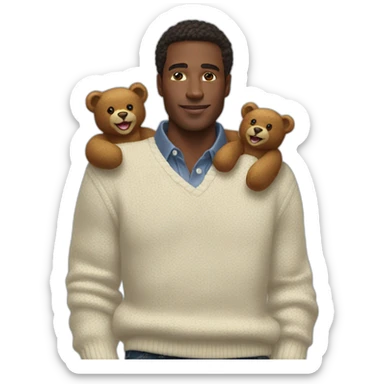 man with a ralph lauren bear sweater sticker
