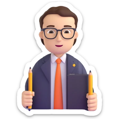 accountant with ledger and pencil sticker