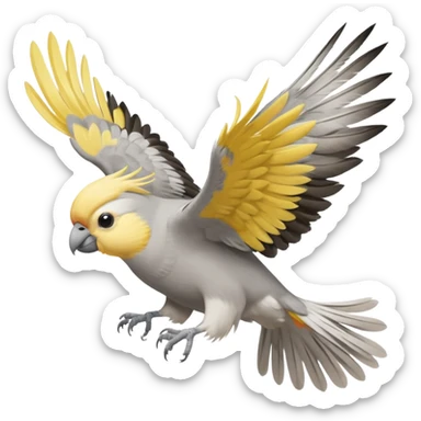 cockatiel flying  sticker
