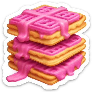 Stack of waffles that are pink with glitter  sticker