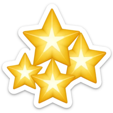 Three little white stars in a cluster. All different sizes sticker