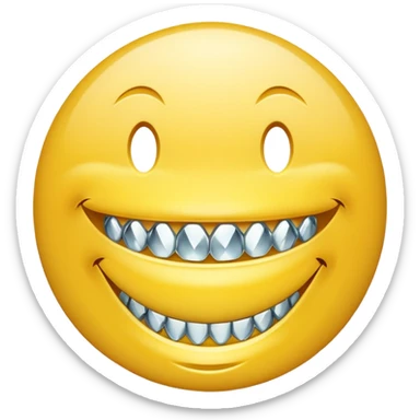 Smiley face with diamond grillz  sticker