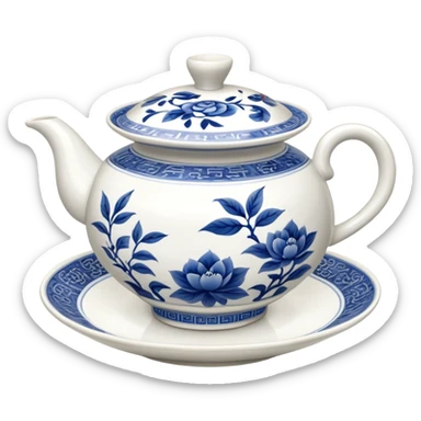 blue chinese tea gaiwan without handles sticker