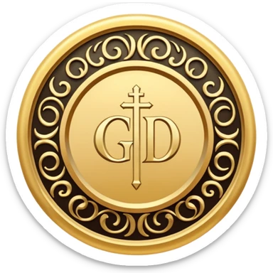 The name of God is repeated in a circle.  sticker