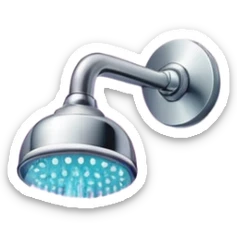 Pink glittery full shower with shower head and wall  sticker