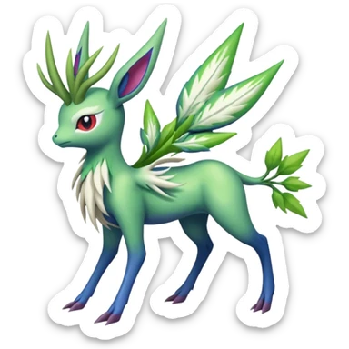 Xerneas-Celebi-Shaymin-Virizion-Fakémon-Pokémon-fusion-creature (full body) sticker