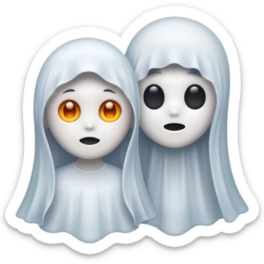 Cute ghost together his ghost girlfriend  sticker