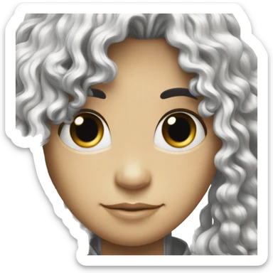 super curly long black hair, white skin, iron man, profile photo sticker