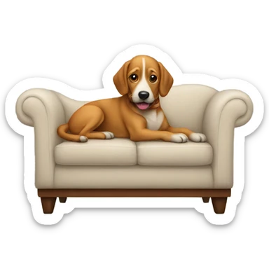 a couch with a dog on it sticker