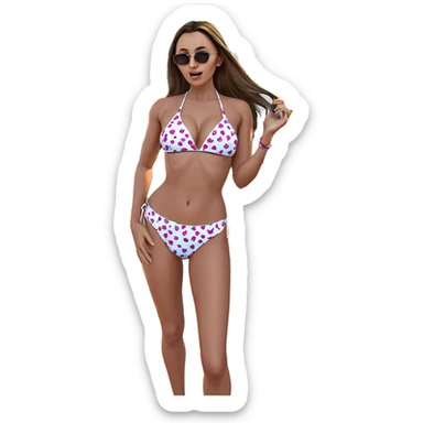 girl in bikini by pool sticker