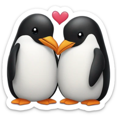Penguin love sticker
