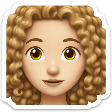 white girl with brown curls  sticker