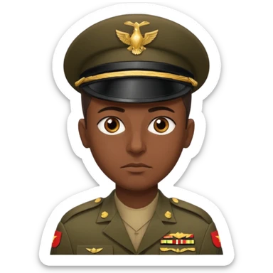 A portrait of an Iraqi soldier, shown from head to chest sticker