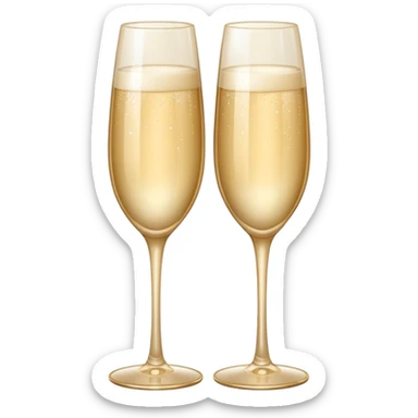 
2 light beige champagne glasses are knocked against each other sticker