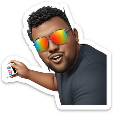 dark-skinned male in sunglasses sticker