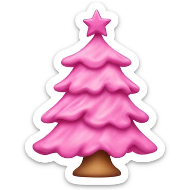 Pink Christmas tree with pink bows sticker