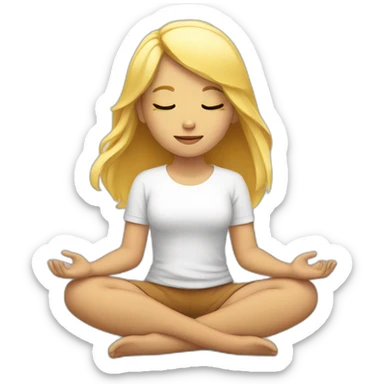 blond girl meditating sticker