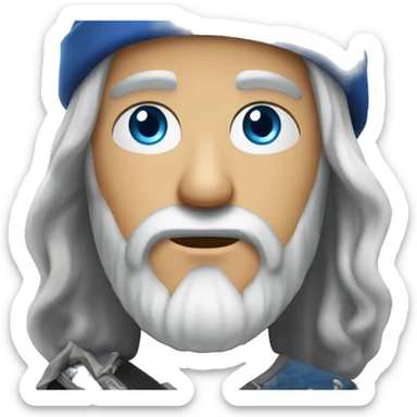 jeune homme châtain yeux bleu barbe sticker