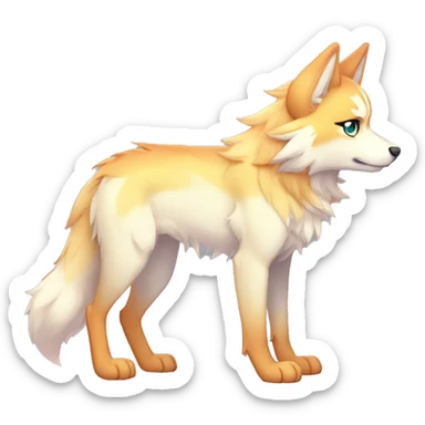 Colorful Shiny Fionbri-Falvie-sparkle-wolf-sona full body sticker
