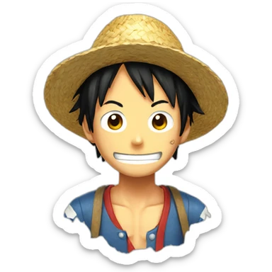 Luffy with straw hat sticker