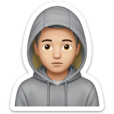 a guy wears a hoodie, his face is a mysterious, he looks pretty and handsome, but very distant  sticker