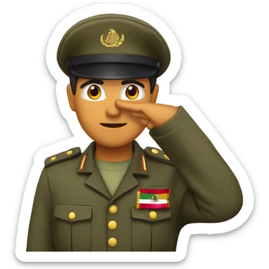 Saluting Mexican Soldier with maroon beret  sticker