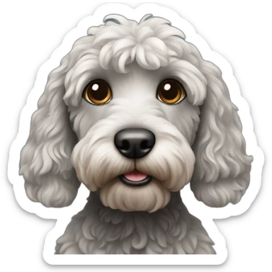 Black cockapoo dog sticker