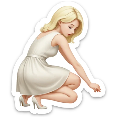 Naked blonde girl bending over  sticker