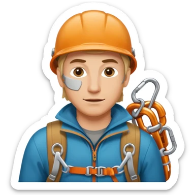 Climber with carabiners in Mountain Climbing Team sticker