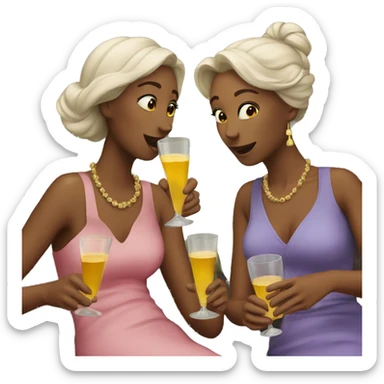 three ladies drinking sticker