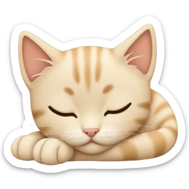 Sleeping beige kitten sticker
