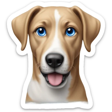 realistic blue eyed dog sticker