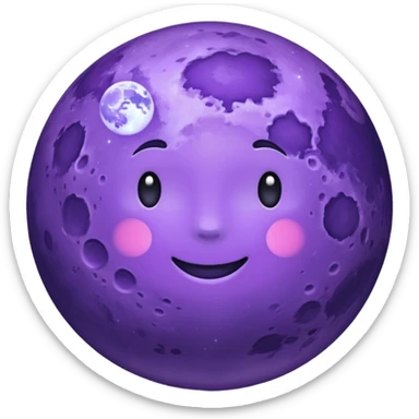 purple moon sticker