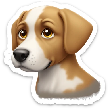 Perro con manzana  sticker