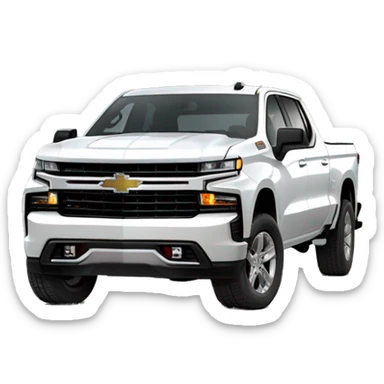 2019 White Chevrolet Silverado Z71 crew cab with tinted windows sticker