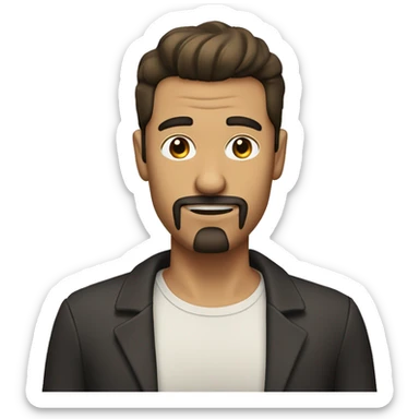 Tan man with goatee and dark hair with a comb over sticker
