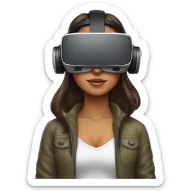 Graphic Designer colombian girl with VR headset sticker