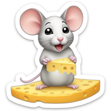 Mouse with cheese sticker