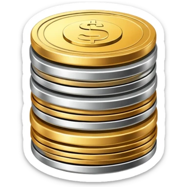 a stack of three coinsa stack of three coins sticker