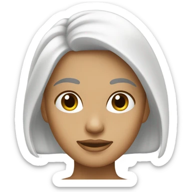 femme blanche aux cheveux noirs lisses sticker