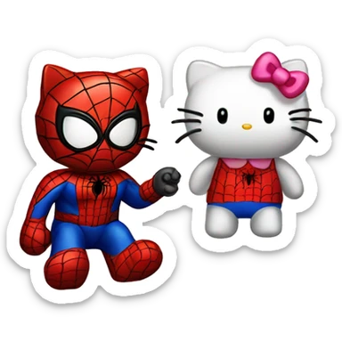 Spider man and hello kitty sticker